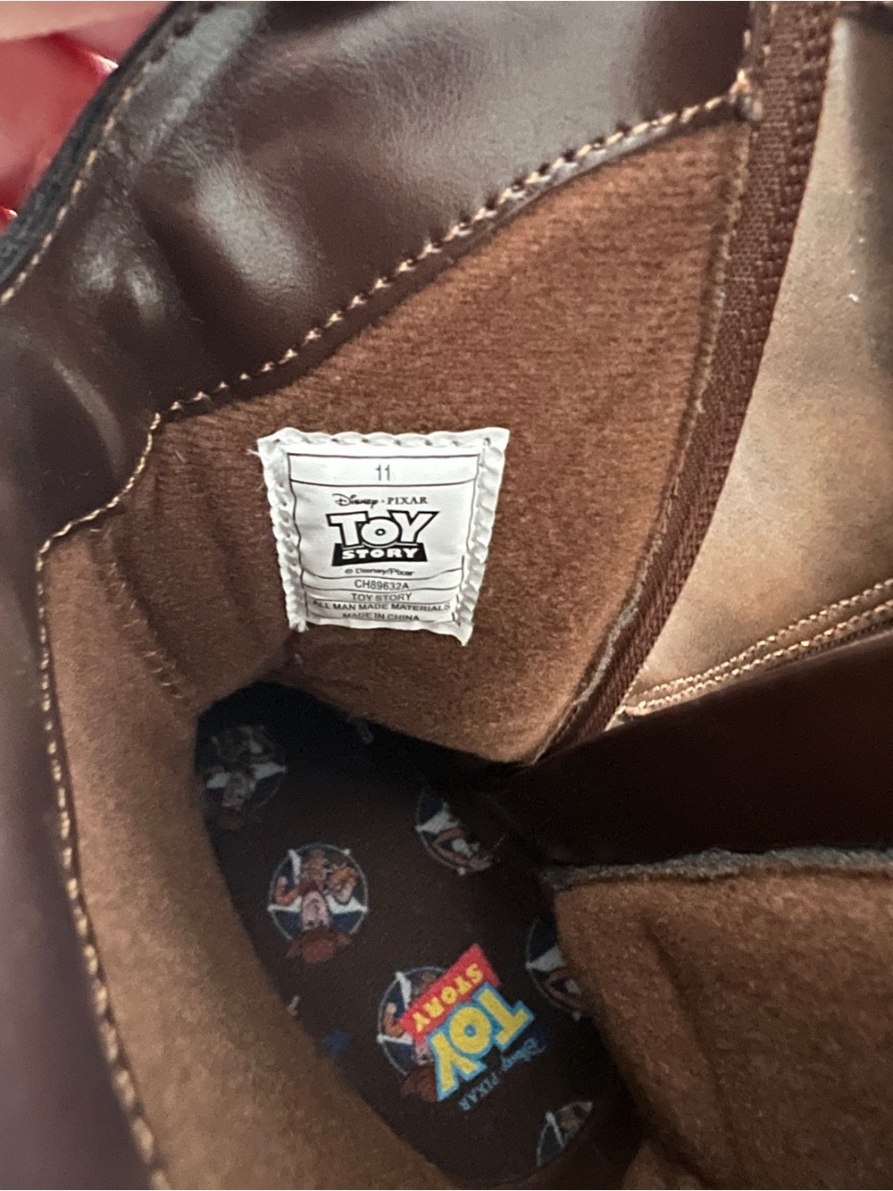 Kids Brown Cowboy Boot with Sheriff Badge and Toy Story Character - Picture 3 of 6